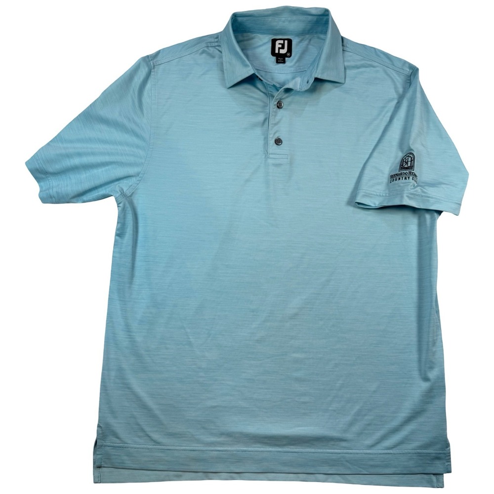 FootJoy Golf Polo Mens Medium Blue Space Dye Bernardo Heights Country Club Logo